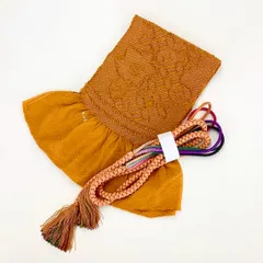 ［5868］帯締め 帯揚げ セット 草花文様 絞り 正絹 着物 帯絞め