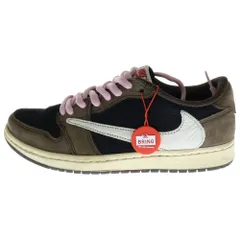 NIKE (ナイキ) ×トラヴィス スコット エアジョーダン ダークモカ ローカットスニーカー ブラック/ブラウン US7.5/25.5cm CQ4277-001