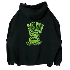 ブラック パーカー ハードロックカフェ 2XL ビックプリント メンズ 長袖