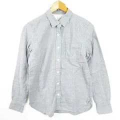 無印良品 良品計画 シャツ 長袖 綿 S グレー シンプル kz10861