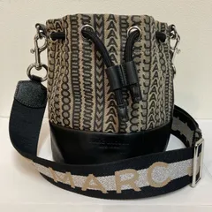 【美品】マークジェイコブス MARC JACOBS ザ モノグラム ジャカード バケット ショルダーバッグ キャンバス