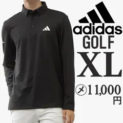 新品 黒 XL アディダス ゴルフ 長袖 ポロシャツ メンズ ゴルフウェア ブラック adidas
