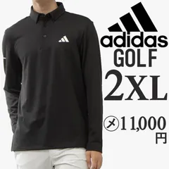 新品 黒 2XL アディダス ゴルフ 長袖 ポロシャツ メンズ ゴルフウェア ブラック adidas