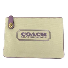 COACH コーチ ポーチ  キャンバス CD699G   パープル/ベージュ レディース / 240001159193