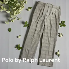Polo by Ralph Lauren スラックスパンツ チェック カジュアル ポロ ラルフローレン ツータック グレンチェック 千鳥格子 トラウザー