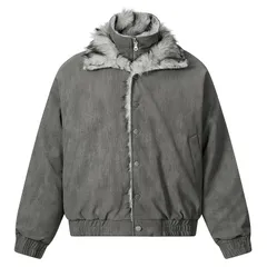 新品未使用 h ヴィンテージアメリカンスタイル コーデュロイ ダブルカラー 中綿ジャケット メンズ・レディース 冬用 厚手 ザ・マウンテンイーグル風 防寒アウター