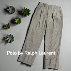 Polo by Ralph Lauren グレンチェック スラックス 古着 ツータック ポロ ラルフローレン ヴィンテージ 90s メンズ