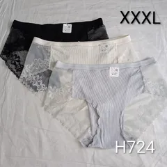 (H724)【4L 3枚】下着 レディースショーツ レース まとめ売り XXXL