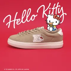 【ハローキティ】サンリオキャラクターズ　1502　ベージュ　 ワッペンスニーカー　22.5～25.5cm 【正規ライセンス商品】のサムネイル