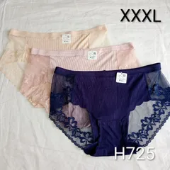 (H725)【4L 3枚】下着 レディースショーツ レース まとめ売り XXXL