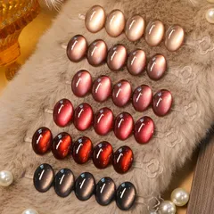 新品 BORN PRETTY マグネット付きジェル 秋冬キャッツアイジェル ローズ レッド ブラウン 6色セット 微粒子キャッツアイ ホームマニキュア ガラスビーズ効果 ジェルマニキュア カラー UV/LED対応 初心者からプロまで対応