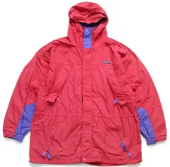 90s patagoniaパタゴニア Storm Jacket ストームジャケット ナイロンパーカー 濃ピンク×薄青紫 XL★ビンテージ マウンテン アウトドア