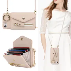 【数量限定】ケース カード収納 大容量 ケース iphone8 ケース iphonese第3世代 手帳型 リング付き ショルダー スマホカバー オシャレ 耐衝撃 全面保護 se スタンド機能 iphone7ケース iPhone 肩掛け 斜めかけ 対応 カバー