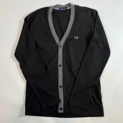 希少 レインボー刺繍ロゴ　FRED PERRY　カーディガン 日本製 ブラック