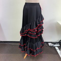 フラメンコ衣装 ☆ファルダのみ ブルーとグレーに赤いマーガレット花