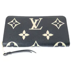LOUIS VUITTON (ルイヴィトン) モノグラムアンプラント ラウンドジッピーレザーロングウォレット 長財布 ブラック/ベージュ M80481