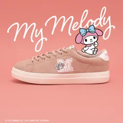 【マイメロディ】サンリオキャラクターズ　1502　ピンク　 ワッペンスニーカー　22.5～25.5cm 【正規ライセンス商品】のサムネイル