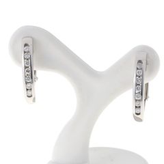 K14WG ピアス ダイヤモンド0.25ct./0.25ct. クロスモチーフ【中古】 A  