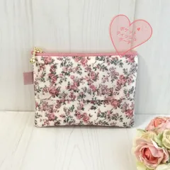 ムーンモスピンク　総柄　ティッシュ入れ付ポーチ　ラミネート　ミニポーチ