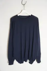美品 23AW FreshService フレッシュサービス TECH HIGH GAUGE CREW NECK KNIT FSW-23-KN 213 ニット セーター サイズM 紺 604P♪
