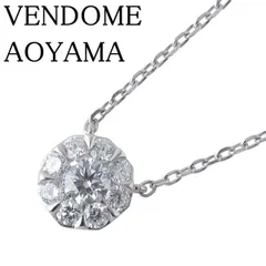 ヴァンドーム青山 ダイヤ ネックレス ガーランド 中石ダイヤ0.093ct メレダイヤ0.13ct 43cm Pt950/Pt850 新品仕上げ済 VENDOME AOYAMA VA【23200】