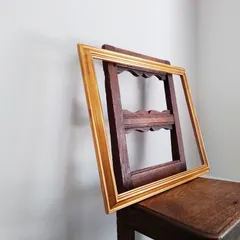 ヴィンテージフレーム　額縁　ゴールド　木製額　アンティーク　古道具　骨董