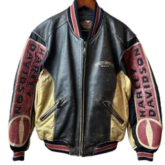 HARLEY-DAVIDSON ハーレーダビッドソン レザージャケット 切替 Leather & Nylon Varsity Jacket “Wing Logo”