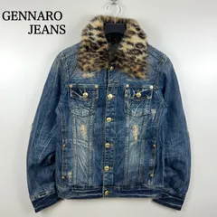 GENNARO JEANS y2k style archive leopard fur denim jacket L ジェンナロ レオパードファー クラッシュデニムジャケット 平成 お兄系 希少