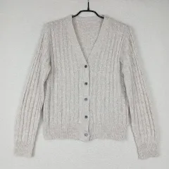 レディース ケーブル編み ニット カーディガン (XS-S)