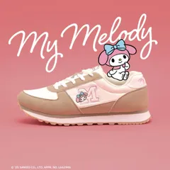 【マイメロディ】サンリオキャラクターズ　1503　ホワイト　 ワッペンレトロスニーカー　22.5～25.5cm 【正規ライセンス商品】のサムネイル