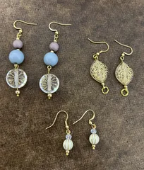 (3点セット)くすみブルー系　ピアス