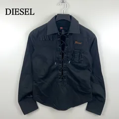 DIESEL 00s y2k archive race up L/S shirts M ディーゼル レディース レースアップ 長袖シャツ プルオーバー 黒タグ 平成 ギャル アーカイブ レア