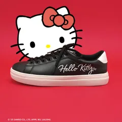 【ハローキティ】サンリオキャラクターズ　1501　ブラック　ビッグロゴスニーカー　22.5～25.5cm 【正規ライセンス商品】のサムネイル