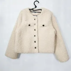 バスキア レディース ボアジャケット プードル アイボリー フリーサイズ