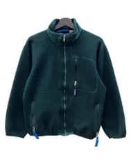 パタゴニア Patagonia FLEECE JACKET フリース ジャケット シンチラ ジップアップ USA製 アウトドア ボア 緑 ジャケット ロゴ グリーン Mサイズ 104MT-2161