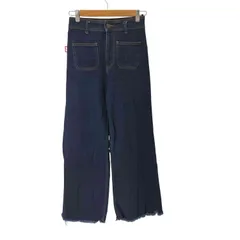 ザラ ZARA パッチポケットマリンストレートワイドデニムパンツ レディース  36