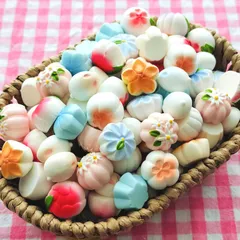 【82-か】100個 デコパーツ ミニチュア 和菓子 ミックス まとめ売り