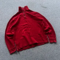ポロラルフローレン レッド ハーフジップアップ スウェット