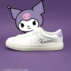 【クロミ】サンリオキャラクターズ　1501　ホワイト/パープル　ビッグロゴスニーカー　22.5～25.5cm 【正規ライセンス商品】のサムネイル