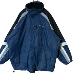 ダウン チャンピオン 2XL ブルー系 アウター ジャケット メンズ 古着 長袖