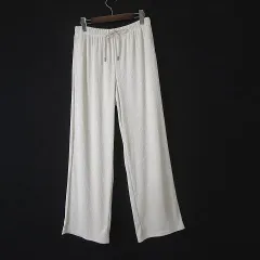 ジーユー GU パンツ リブ プルオンパンツ 丈標準 イージーパンツ 落ち感 L ナチュラル 美品