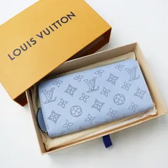 美品 ルイヴィトン LOUIS VUITTON M81643 MAHINA マヒナ ジッピーウォレット/-ブルーオランプ モノグラム ラウンドジップ【2400014373059】