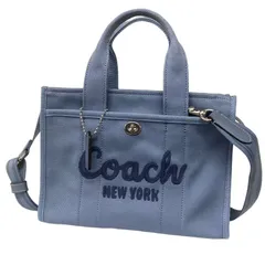 新品未使用❤️コーチ 2way カーゴトートバッグ キャンバスブルー26cm コーチ ハンドバッグ レディース カーゴ トート ブルー COACH CP158