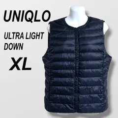 UNIQLO ユニクロ レディース ウルトラライトダウンコンパクトペスト XL スナップボタン フェザー 211-128213 ネイビー系 (K015)★