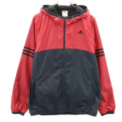 adidas アディダス ウインドブレーカー L ネイビー ジャケット 裏トリコット レディース 古着