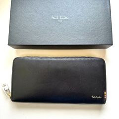 新品・箱紙袋付】ポールスミス 長財布 ジップストローグレイン 黒 並行