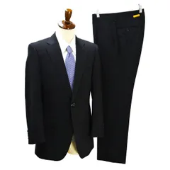 美品 Social ソシアル 2つボタン シングルスーツ 袖口4つボタン A6 M ブラック 黒 ワンタック 春夏 KS42Z419A 5NJ044 【送料無料】【中古】【メンズビジネス】202510