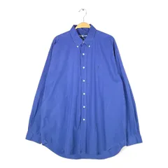 90s ラルフローレン ブレイク ボタンダウンシャツ 長袖シャツ ワンポイントロゴ ポニー刺繍 ネイビー BLAKE サイズL CA1497
