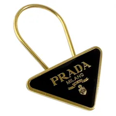 プラダ　メンズ　キーリング　キーホルダー　バッグ　チャーム　トライアングル　黒