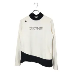 DESCENTE GOLF デサントゴルフ バックウーリー ベアプリント モックネック Tシャツ DGWUJB06 M ブラック/ホワイト レディース